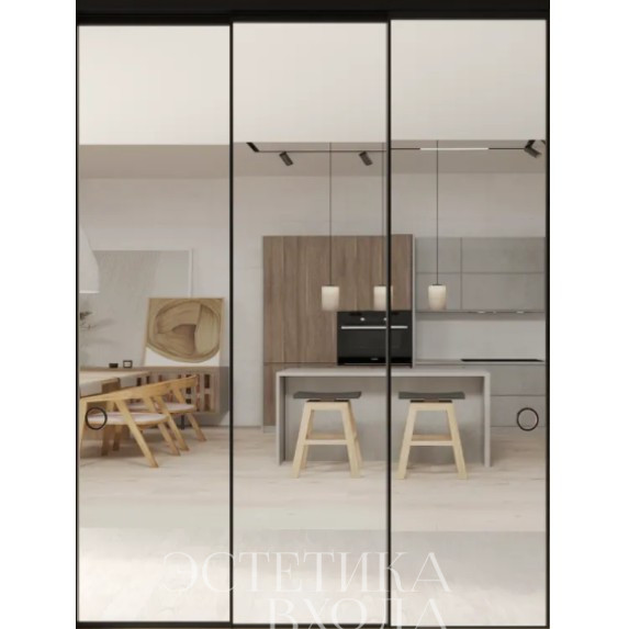 перегородка зеркало алюминий