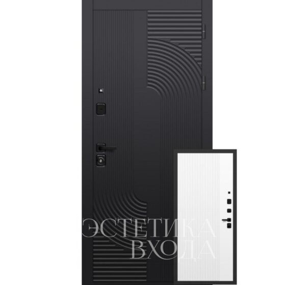 Входная дверь OIKO Standart Orbit Black Софт Белый.