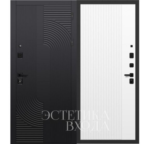 Входная дверь OIKO Standart Orbit Black Софт Белый.