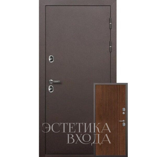 входная дверь Изотерма медный антик орех темный купить дверь с терморазрывом в Краснодаре 1