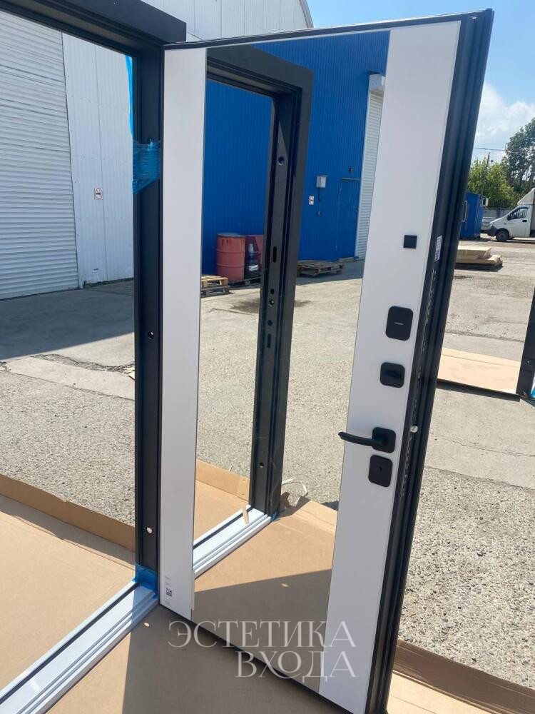 Входная дверь Черное зеркало эмалит белый — изображение 3