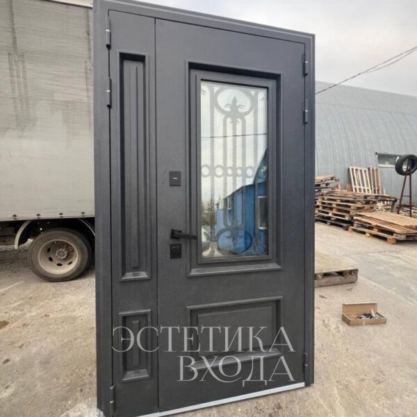 входная дверь Калипсо Графит 1200*2050мм купить входную дверь с стеклопакетом в Краснодаре