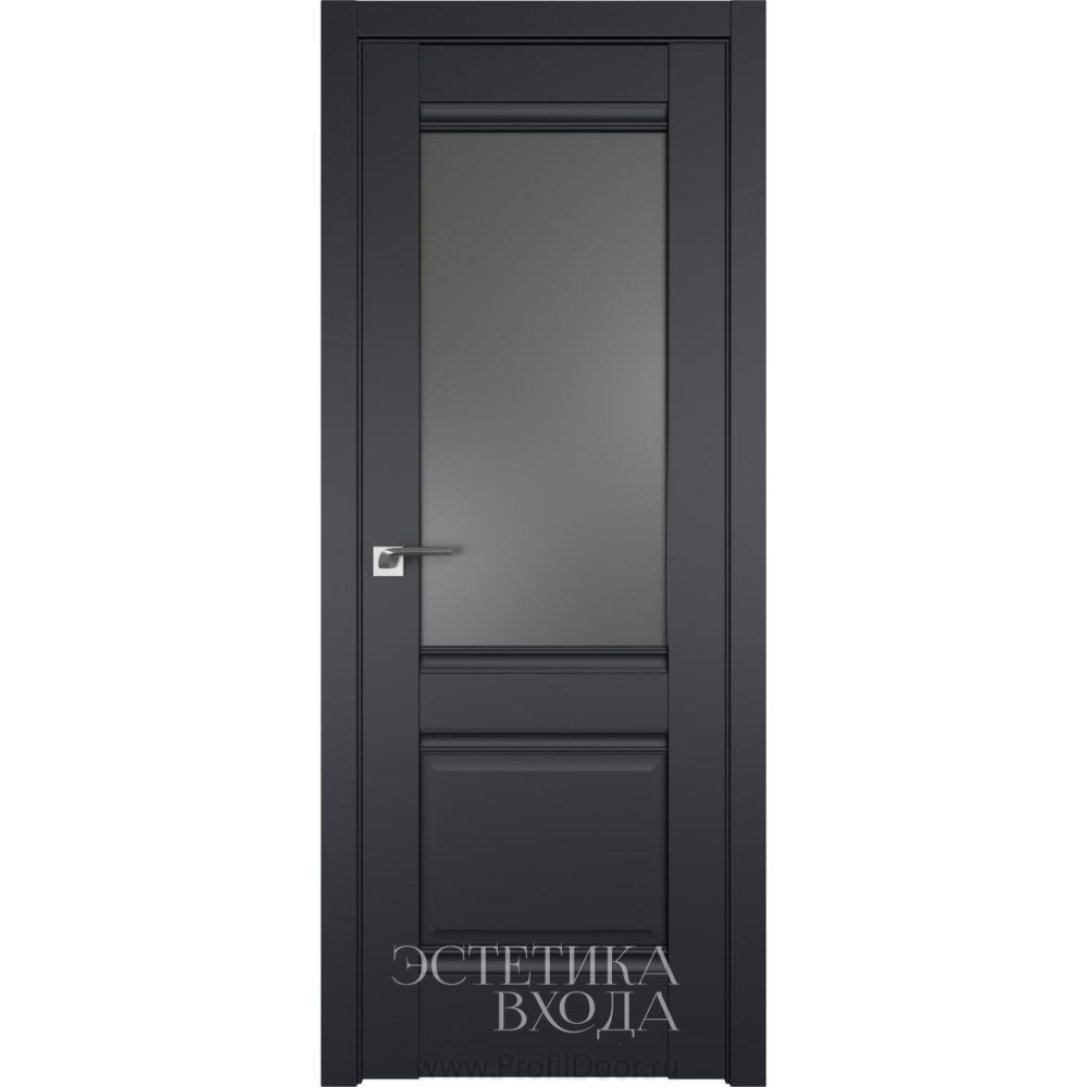 дверь Надежда - 7 чёрный песок , стекло графит