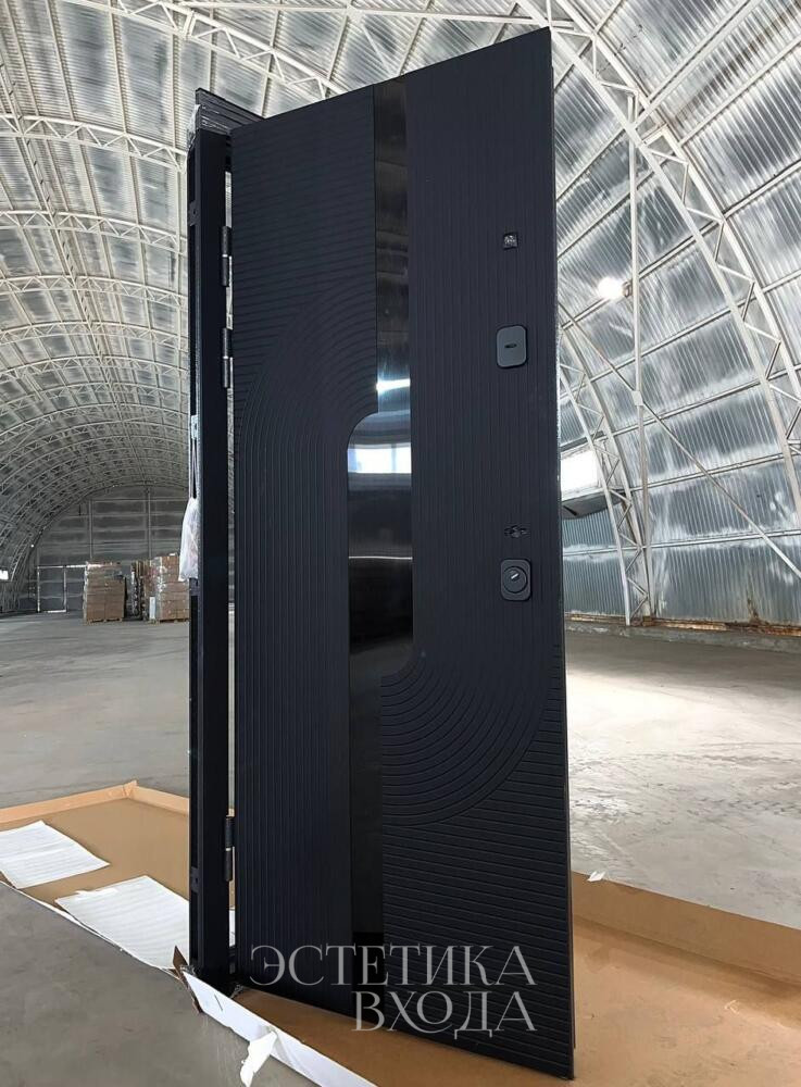 входная дверь 10см 2 мдф букле графит