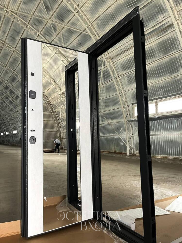 входная дверь 10см 2 мдф букле графит