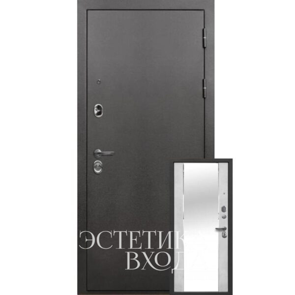 входная дверь 9см букле графит зеркало бетон снежный купить недорогую входную дверь с зеркалом Краснодар