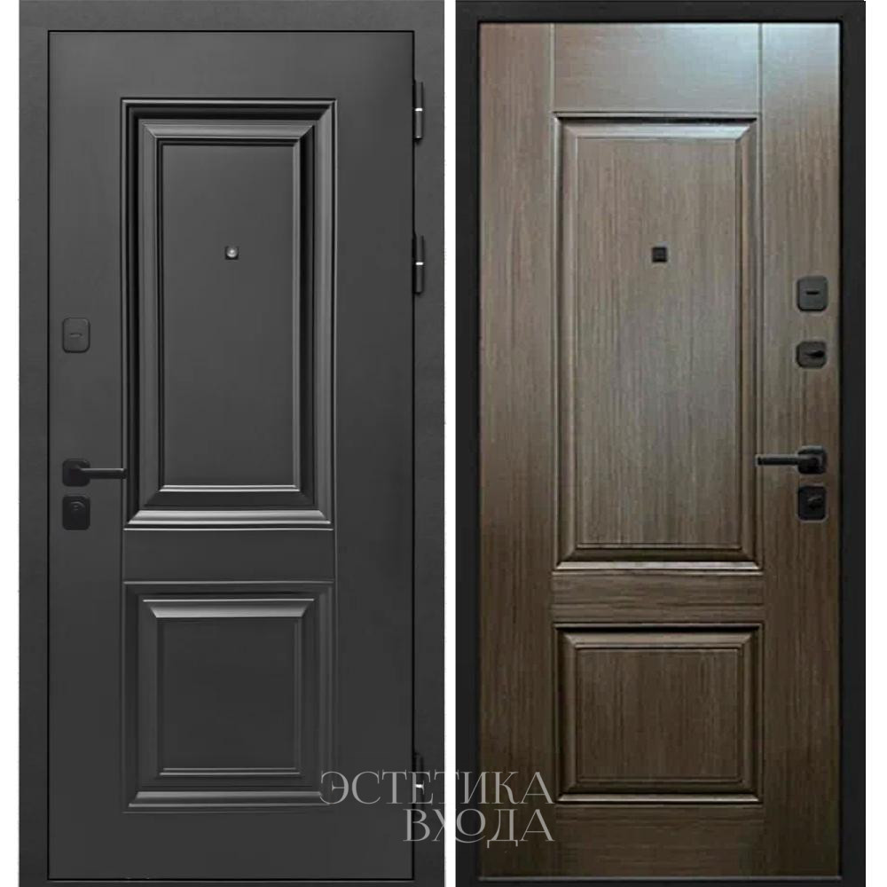 Входная дверь 9см Муар черный 2 квадрата — изображение 3