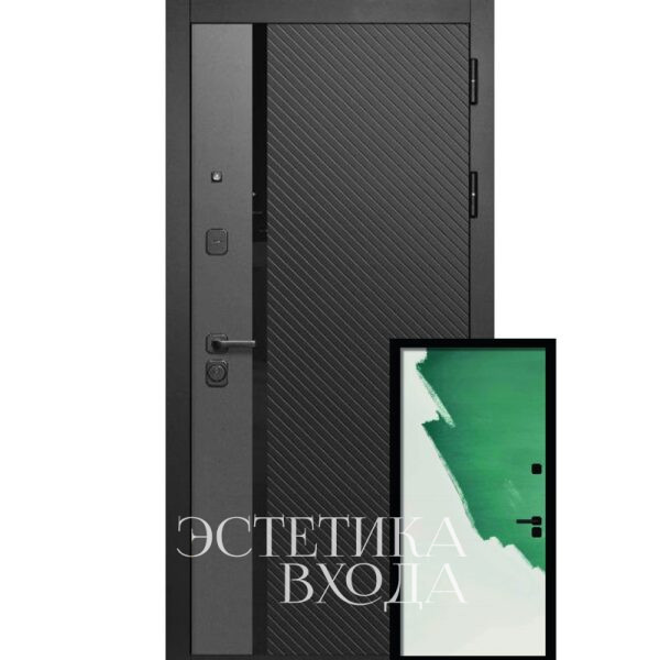 Входная дверь Кросс Черный с панелью под покраску.