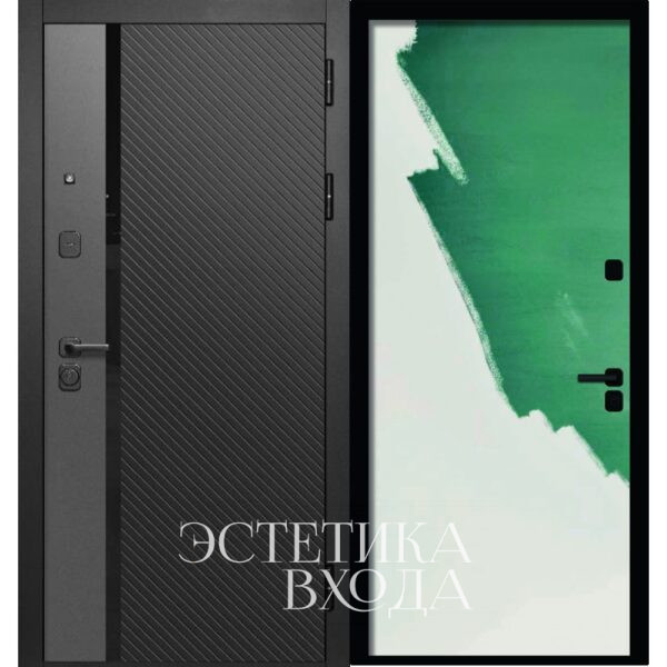Входная дверь Кросс Черный с панелью под покраску.