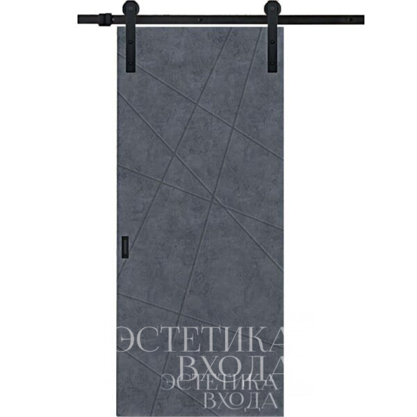 Раздвижная амбарная дверь Геометрия бетон