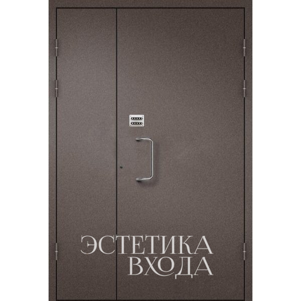 Двухстворчатая подъездная дверь с кодовым замком