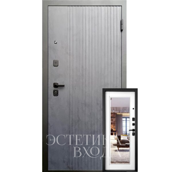 входная дверь Лайн Графит Зеркало купить входную дверь с зеркалом Краснодар