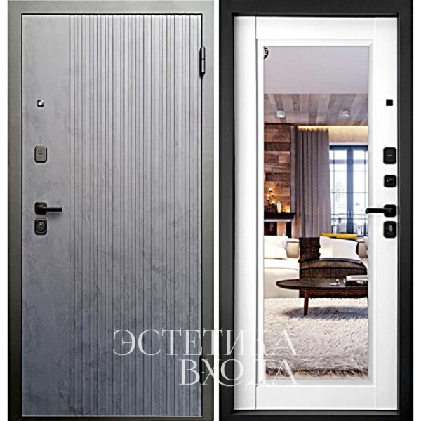 входная дверь Лайн Графит Зеркало купить входную дверь с зеркалом Краснодар